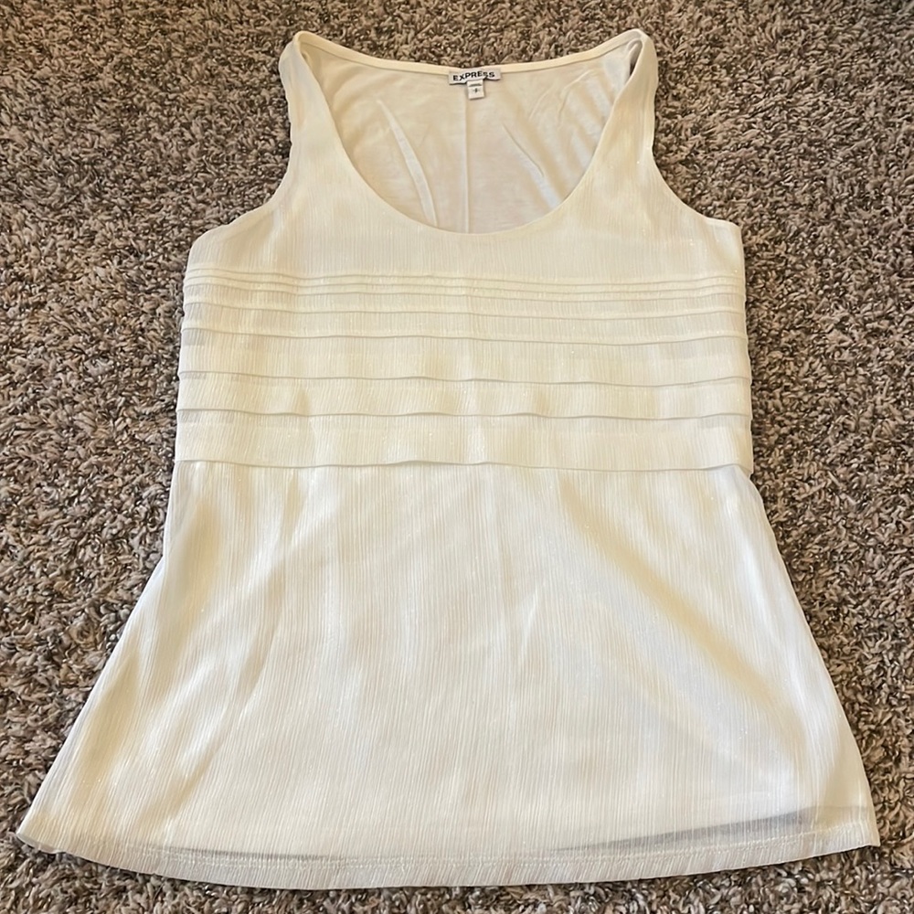 NWOT cream and gold chiffon top